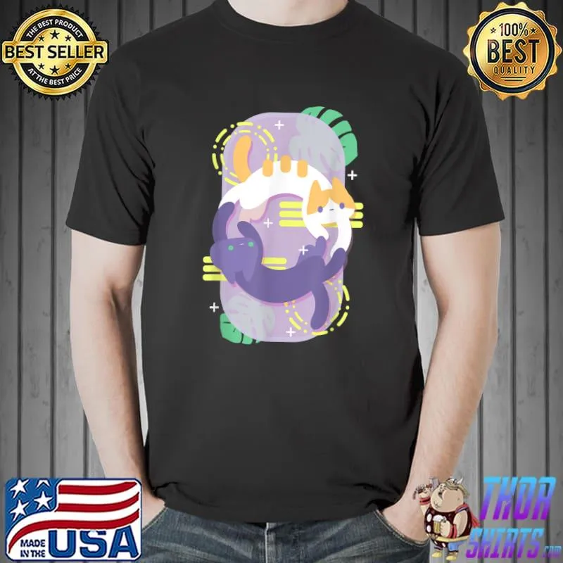 Cute Cats Plant Friends T-Shirt Unisex