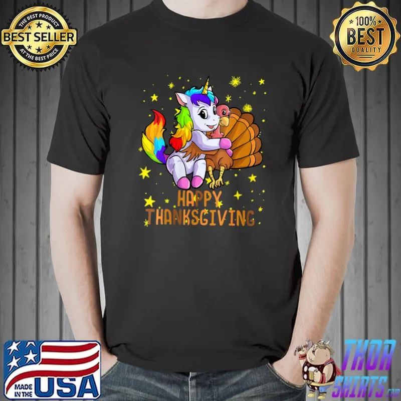 Cute Unicorn Thankshiving For Girls, Turkey Love T-s Unisex