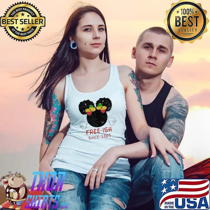 Disney Minnie Mouse Black Free-ish Since 1865 Shirt Tank Top