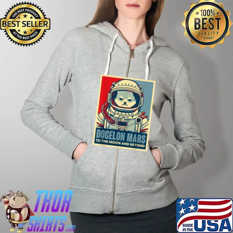 Dogelon Mars To The Moon And Beyond Astronaut Crypto T-Shirt Full Zip Hooded
