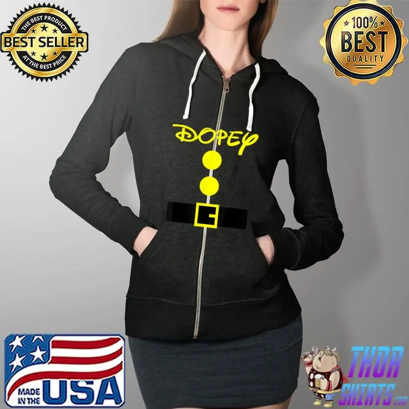 Dopey Dwarf Halloween Costume Color Matching Dopey Dwarf T-Shirt Full Zip Hooded
