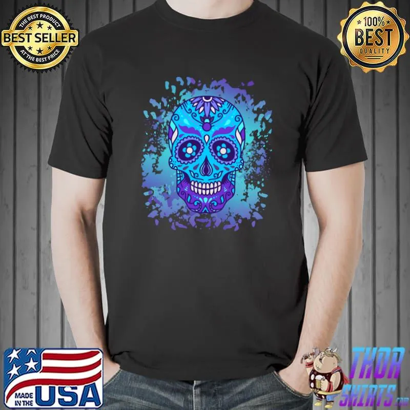 Floral Sugar Skull Day Of Death Dia De Los Muertos T-Shirt Unisex