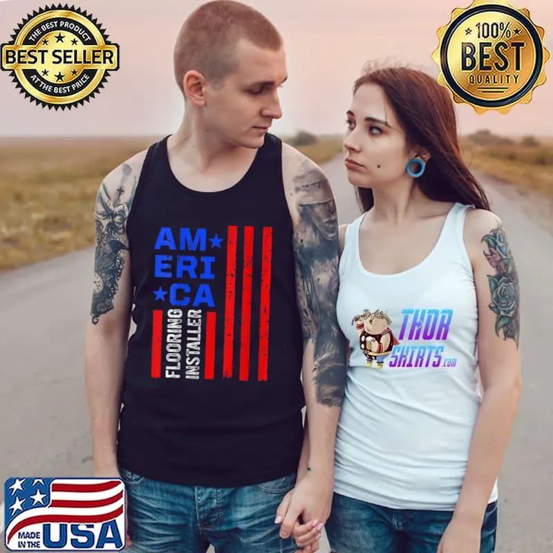 Funny america Flooring Installer Contractor Floor Installation T-Shirt Tank Top