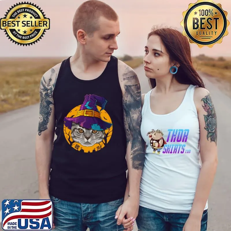 Funny american Shorthaired Witch Funny Halloween Costume Creepy T-s Tank Top