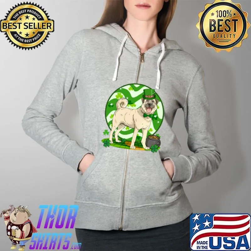 Funny anatolian Shepherd Dog Lucky Leprechaun St. Patricks Day T-shirtt Full Zip Hooded