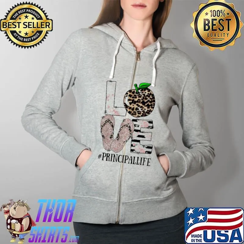 Funny Apple Leopard Love Principal Life Shirt Full Zip Hooded