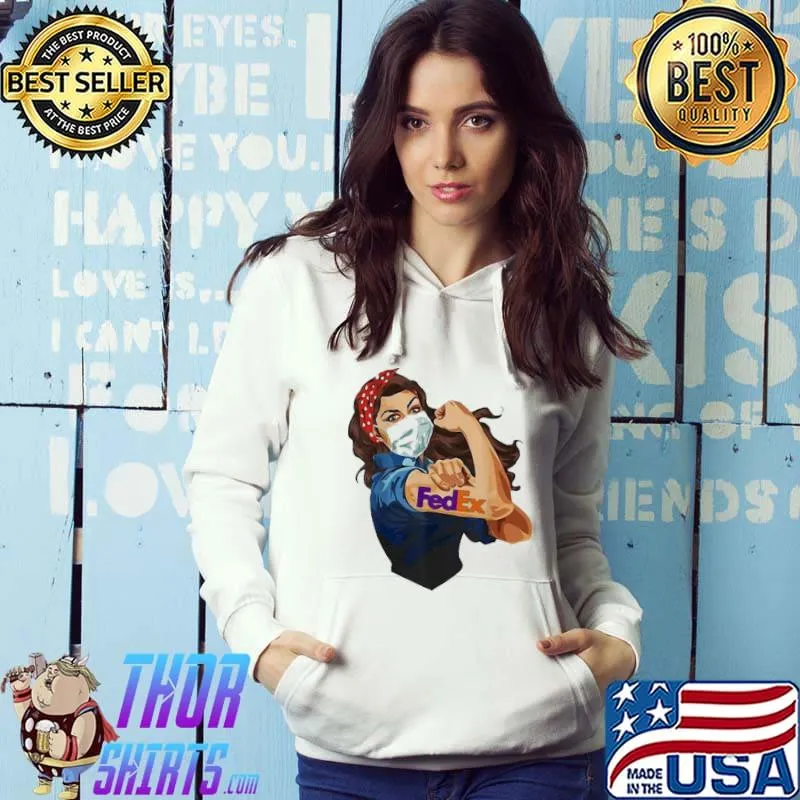 Funny Awesome Strong Woman Tattoo FedEx Mask COVID-19 Shirt Hoodie