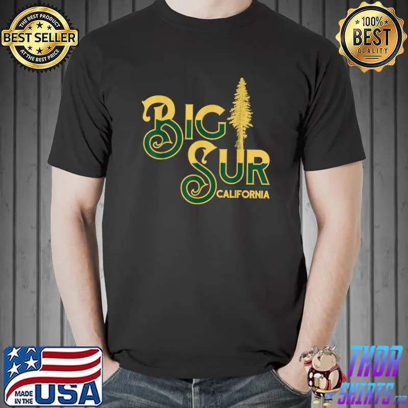 Funny Big Sur Vintage California Redwood Throwback Design T-Shirt Unisex