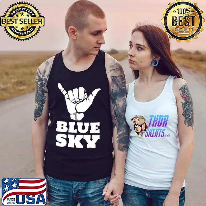 Funny Blue sky sign hand Tank Top