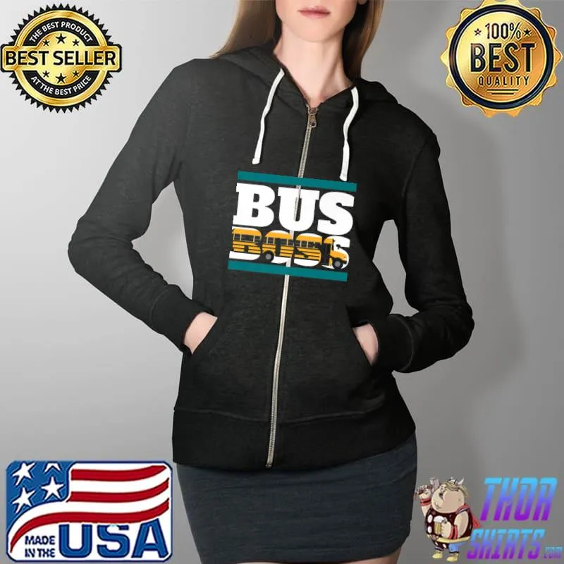 Funny Bus Boss School Bus Driver Premium T-Shirt Full Zip Hooded
