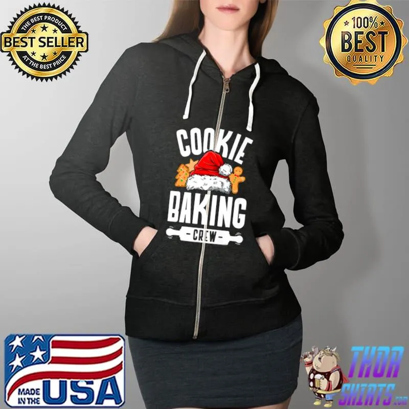 Funny Christmas Santa Hat Cookie Baking Crew Matching Gingerbread Premium T-Shirt Full Zip Hooded