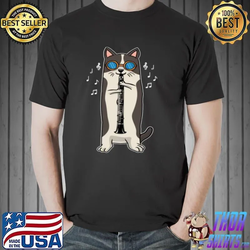 Funny Clarinet Cat Musician Kitty Musical Instrument Reed Shirt