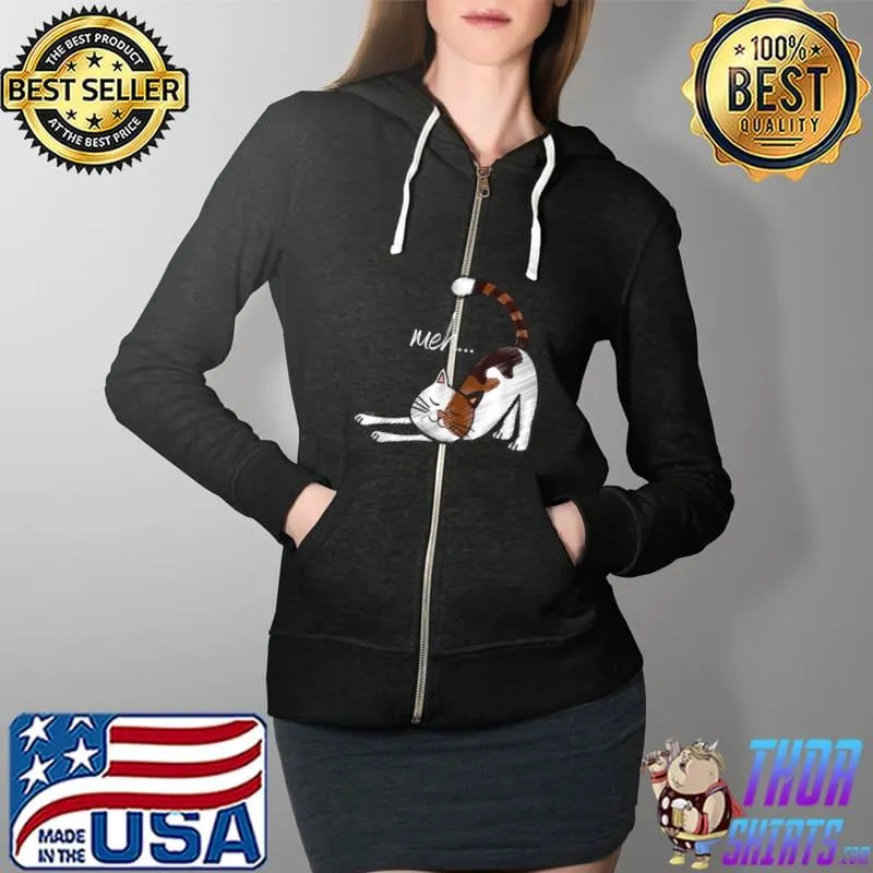 Funny cute Funny Meh Cat for Kitten Lovers T-Shirt Full Zip Hooded