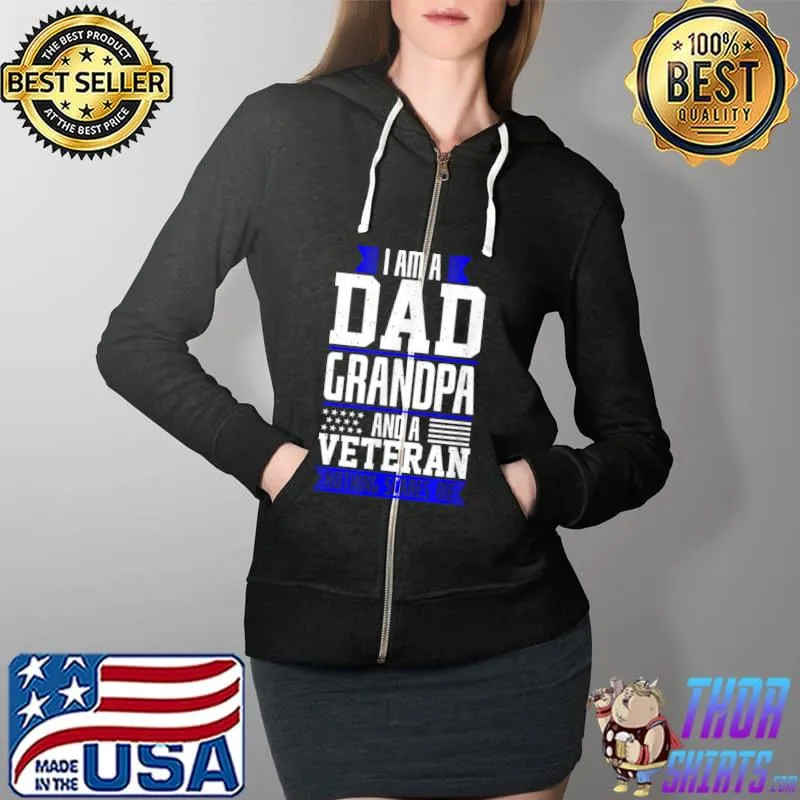 Funny dad Grandpa Veteran Christmas T Shirt Full Zip Hooded