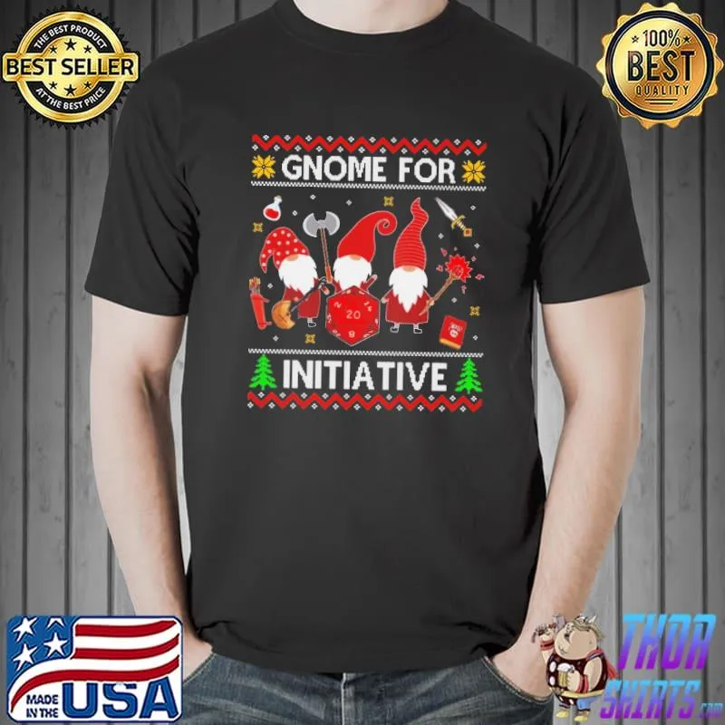 Funny Dnd Gnomes For Initiative Christmas Shirt Unisex