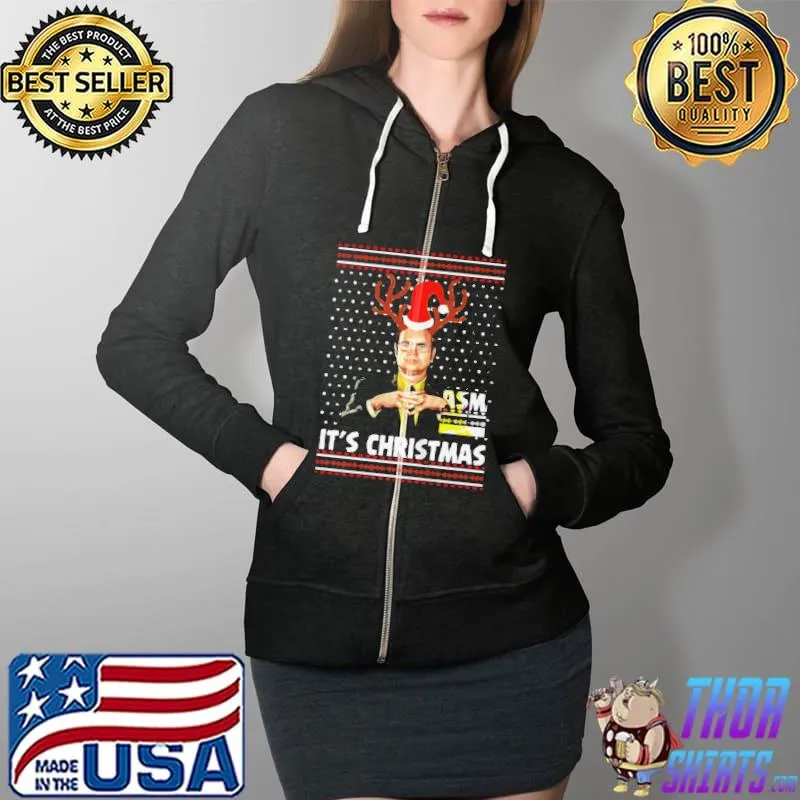 Funny Dwight schrute it's christmas ugly Full Zip Hooded