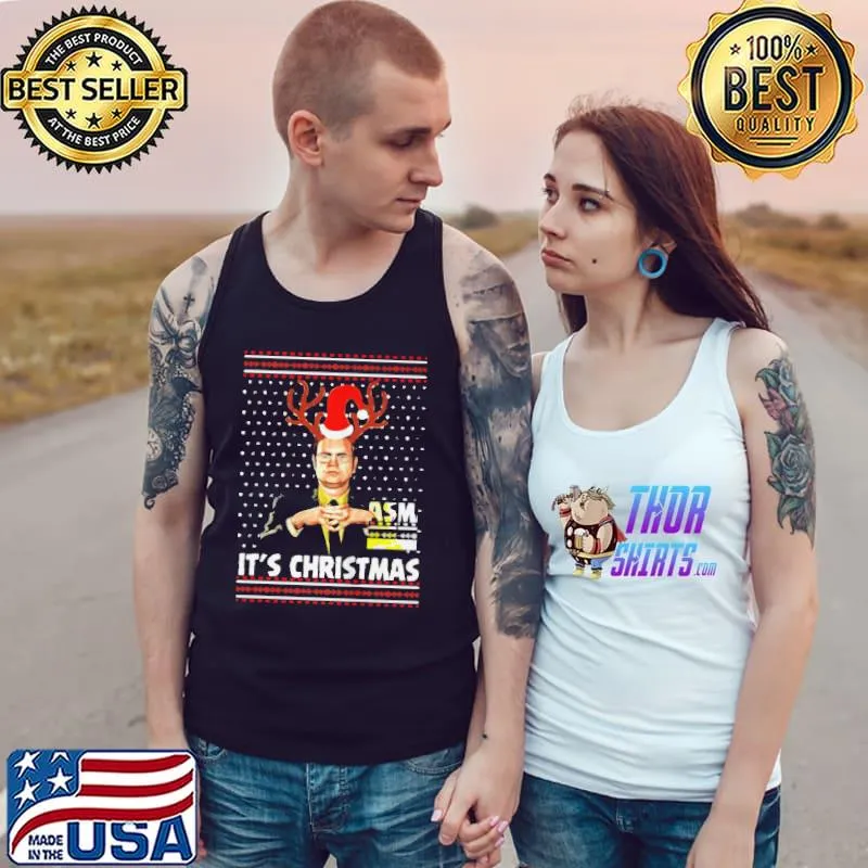 Funny Dwight schrute it's christmas ugly Tank Top