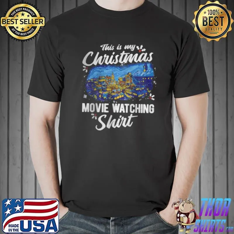 Funny Elf Santa December This Is My Christmas Movie Watching T Shirt Unisex