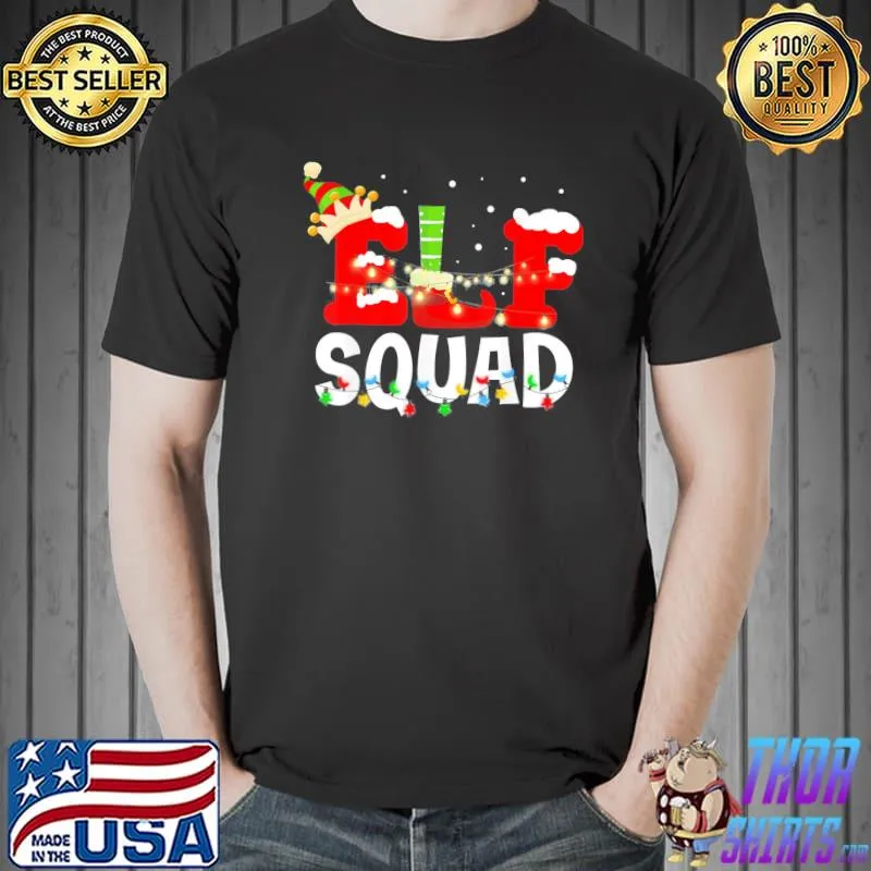 Funny Elf Squad Funny Family Christmas Matching Pajamas Xmas Funny Shirts