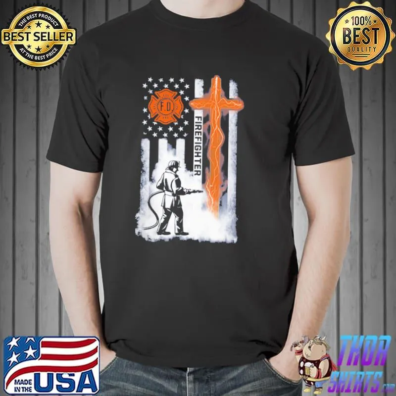 Funny Firefighter Flag Shirt Unisex