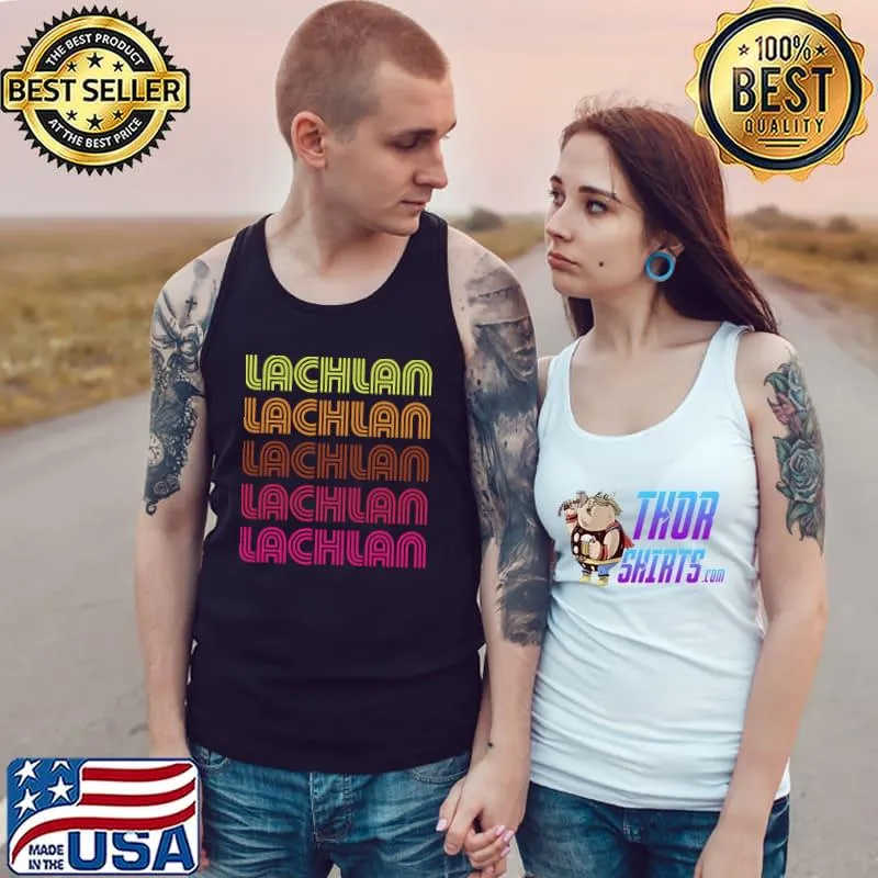 Funny first Name Lachlan Funky Retro Vintage Disco T-Shirt Tank Top