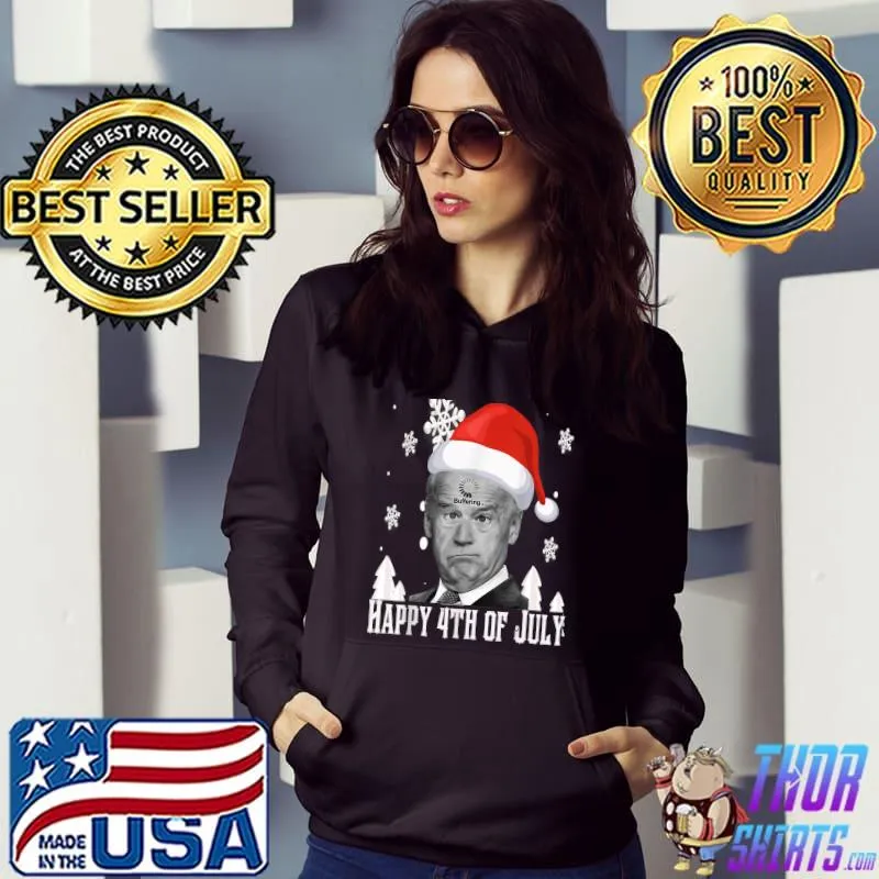 Funny funny Anti Joe Biden Happy 4th of July Merry Christmas T-Shirt
