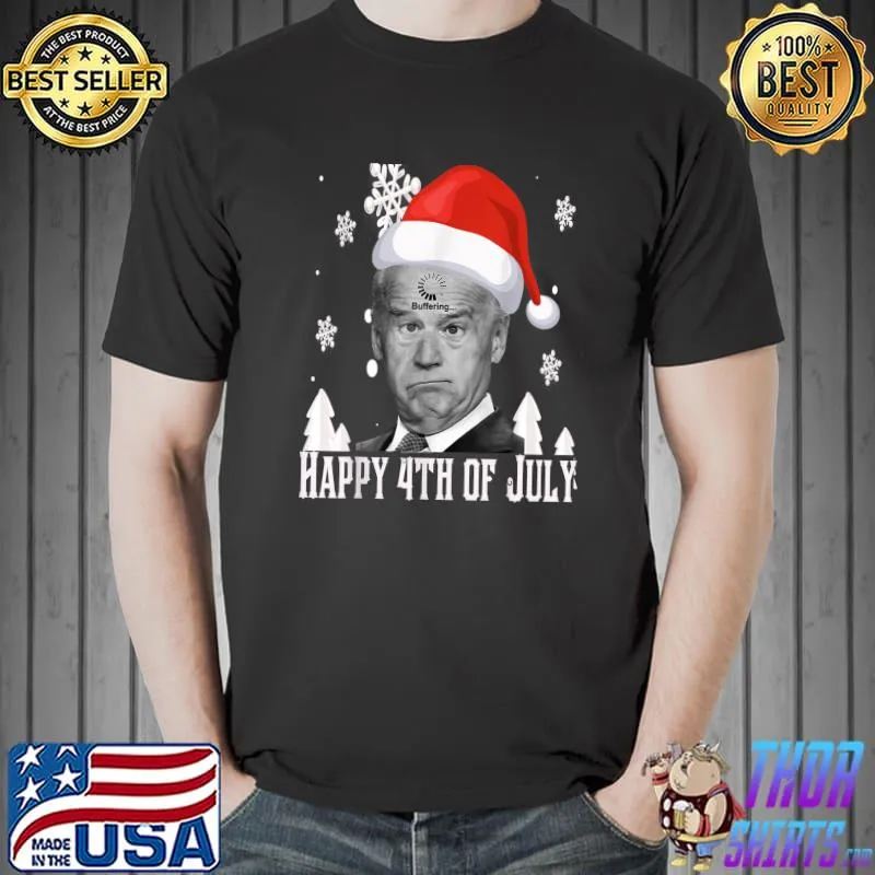 Funny funny Anti Joe Biden Happy 4th of July Merry Christmas T-Shirt Unisex
