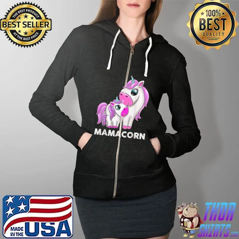 Funny Funny Mamacorn Unicorn Costume Mom Christmas T Shirt Full Zip Hooded