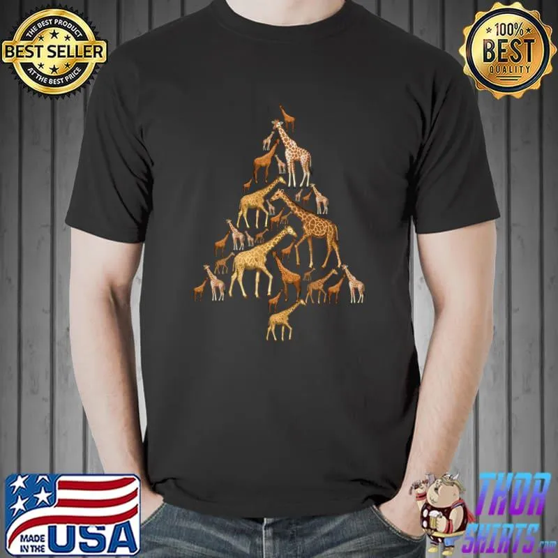Funny Giraffe Christmas Tree Zookeeper Xmas T-s Unisex