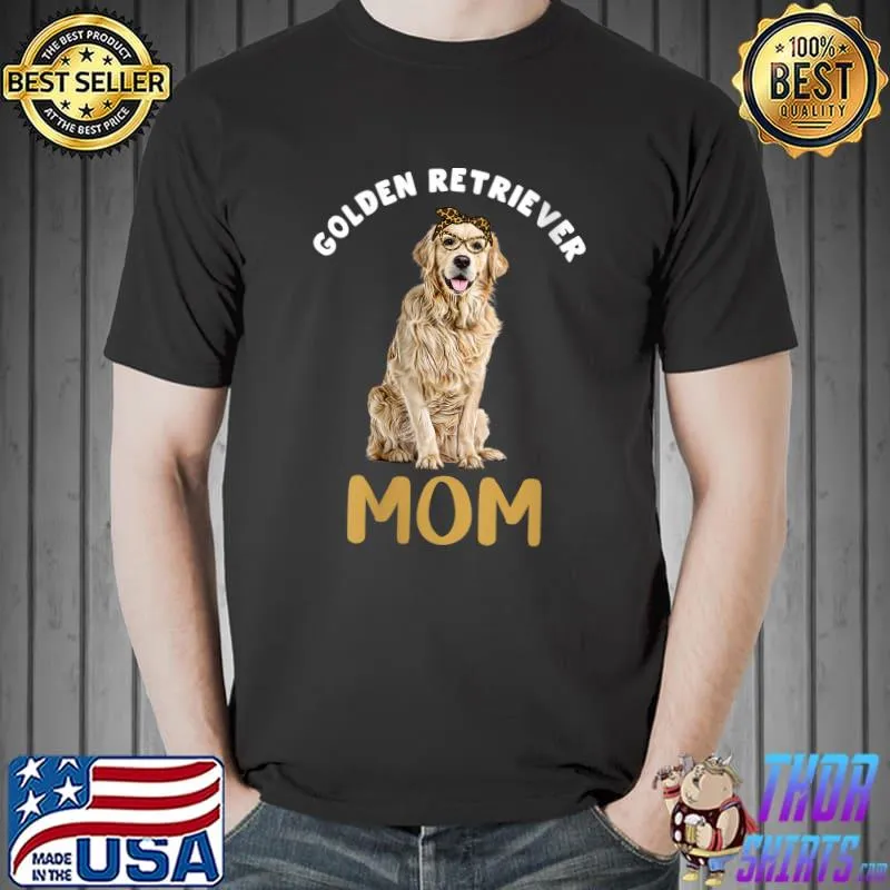 Funny golden Retriever Mom Dog Lover Leopard Print Golden Mama Fun T-Shirt Unisex