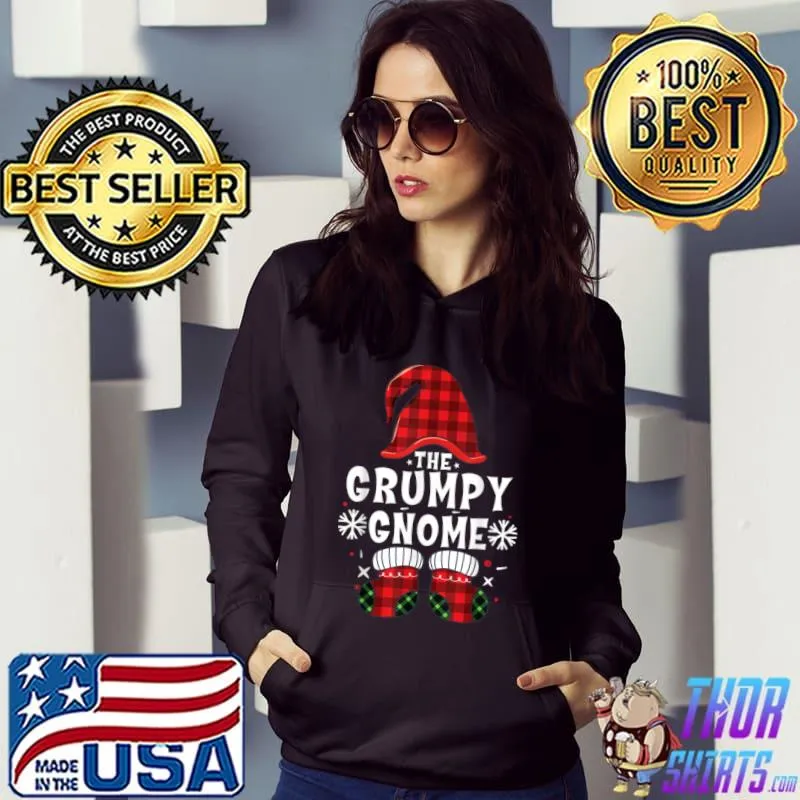 Funny grumpy Gnome Buffalo Plaid Family Matching Christmas Pajama T Shirt