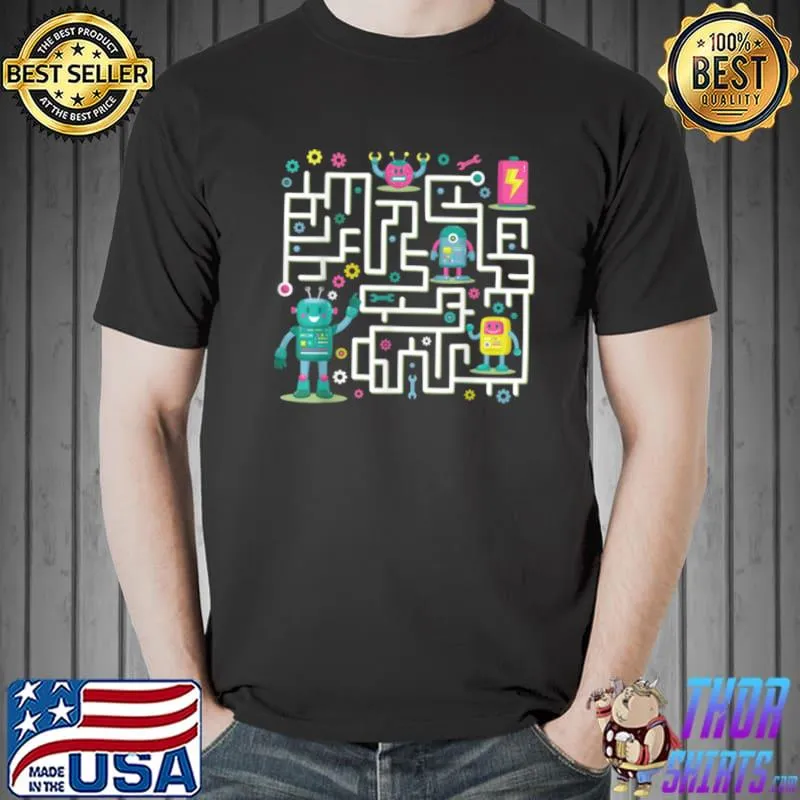 Funny I love Robot Gift All Ages Robotic Kids Girls Boys Robot T Shirt Unisex