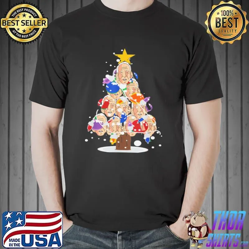 Funny Joe Biden Holiday Christmas Tree Lights Biden Xmas T-Shirt Unisex
