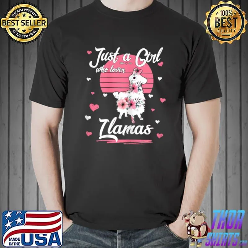 Funny Just A Girl Who Loves Llamass Cute Llamas Lover Girls Kids T Shirt Unisex