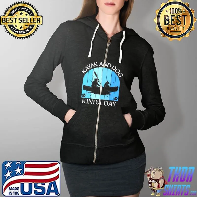 Funny Kayak Kayaking Dog Boating Summer Clothing Graphics T- Full Zip Hooded