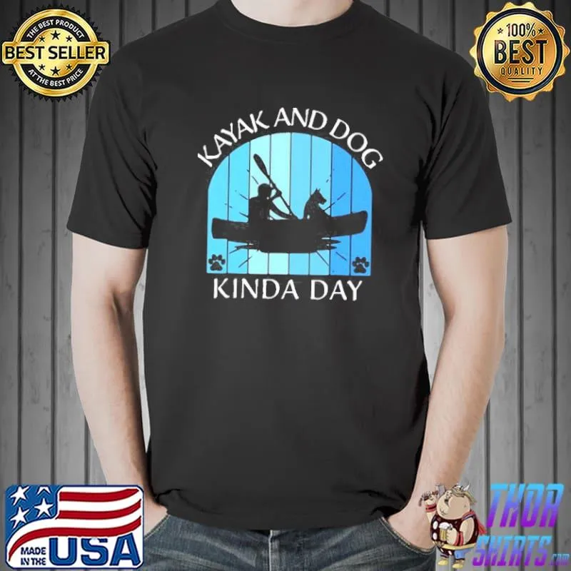 Funny Kayak Kayaking Dog Boating Summer Clothing Graphics T- Unisex