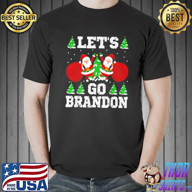 Funny Let's Go Bradon Santa Claus Christmas Shirt Unisex