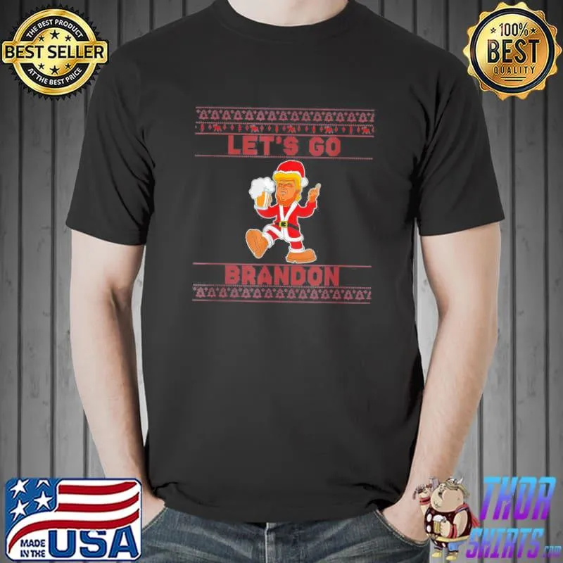 Funny Let’s Go Brandon Trump Merry Xmas Ugly Sweater T-Shirt Unisex