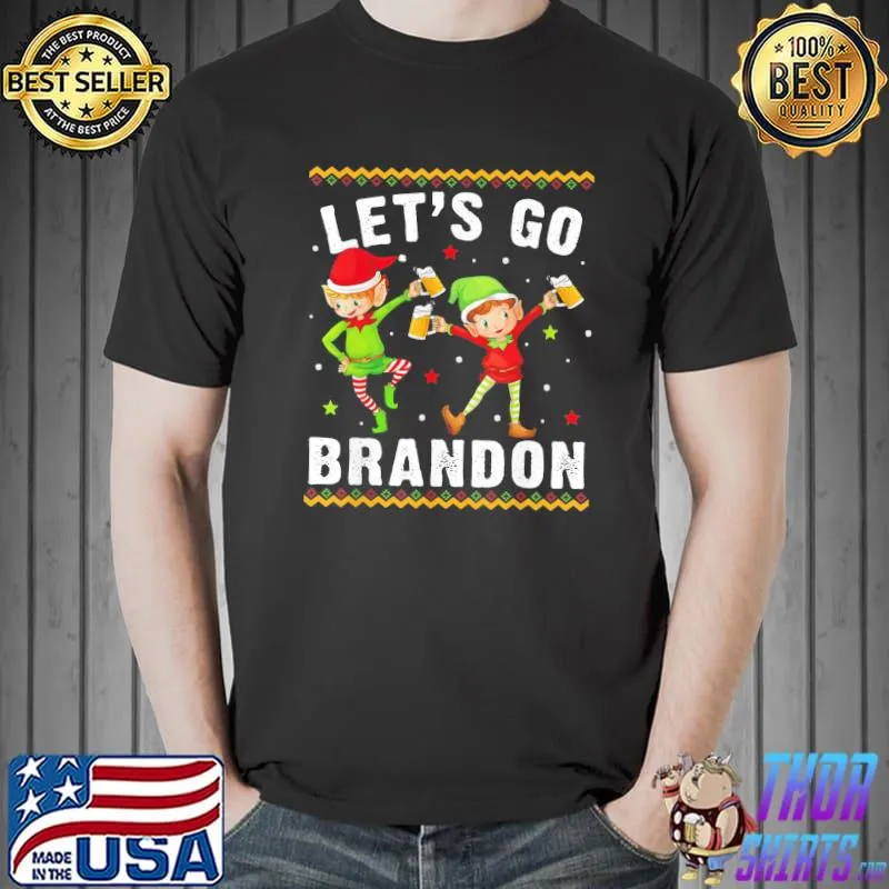Funny Let’s Go Branson Brandon Ugly Christmas Sweater Cute Elf T-Shirt Unisex