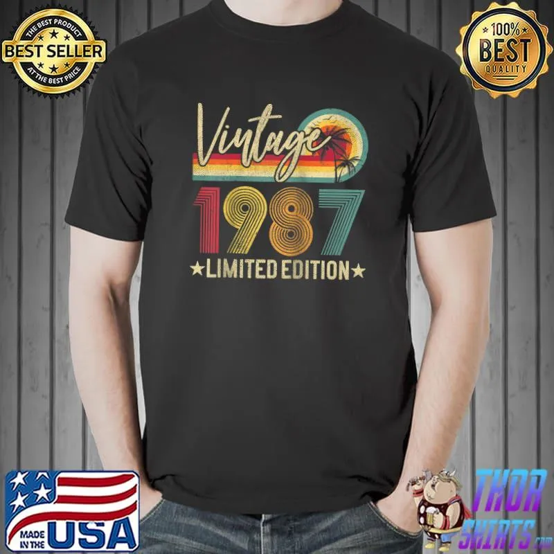 Funny limited Edition 1987 35th Birthday Gift Vintage 35 Years Old T-Shirt Unisex