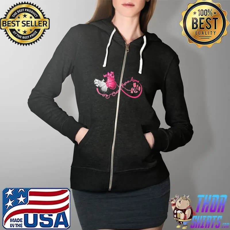 Funny No one fight alone Breast cancer awareness Shirt Full Zip Hooded