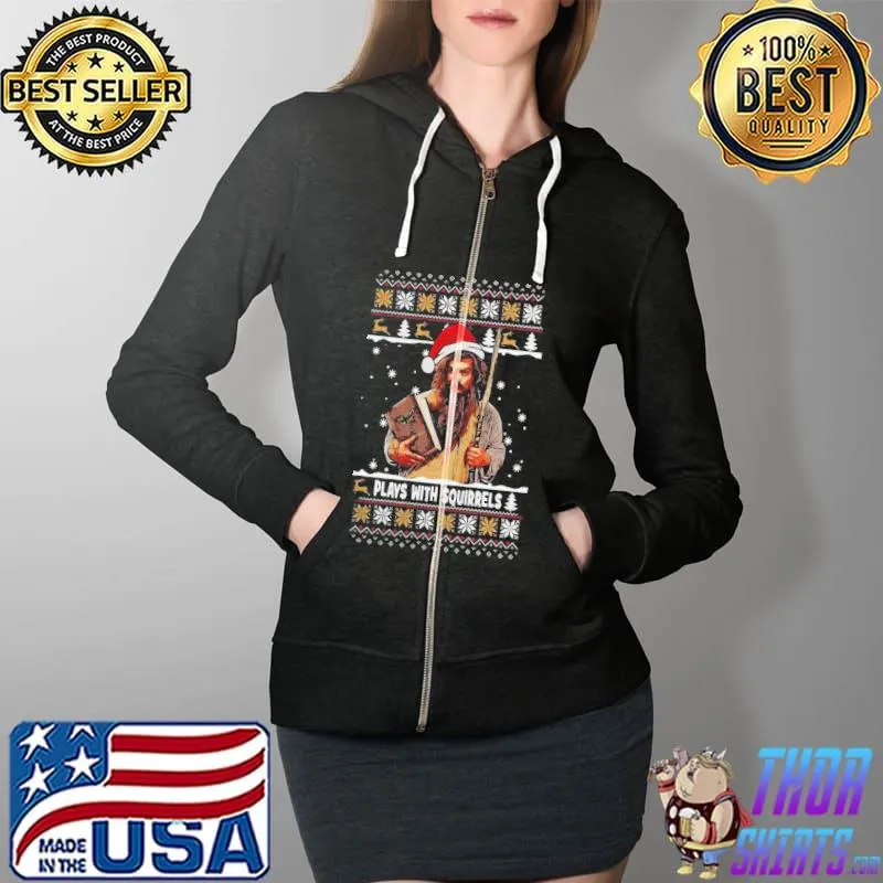 Funny Play With Squirrels Ugly Shirt Full Zip Hooded
