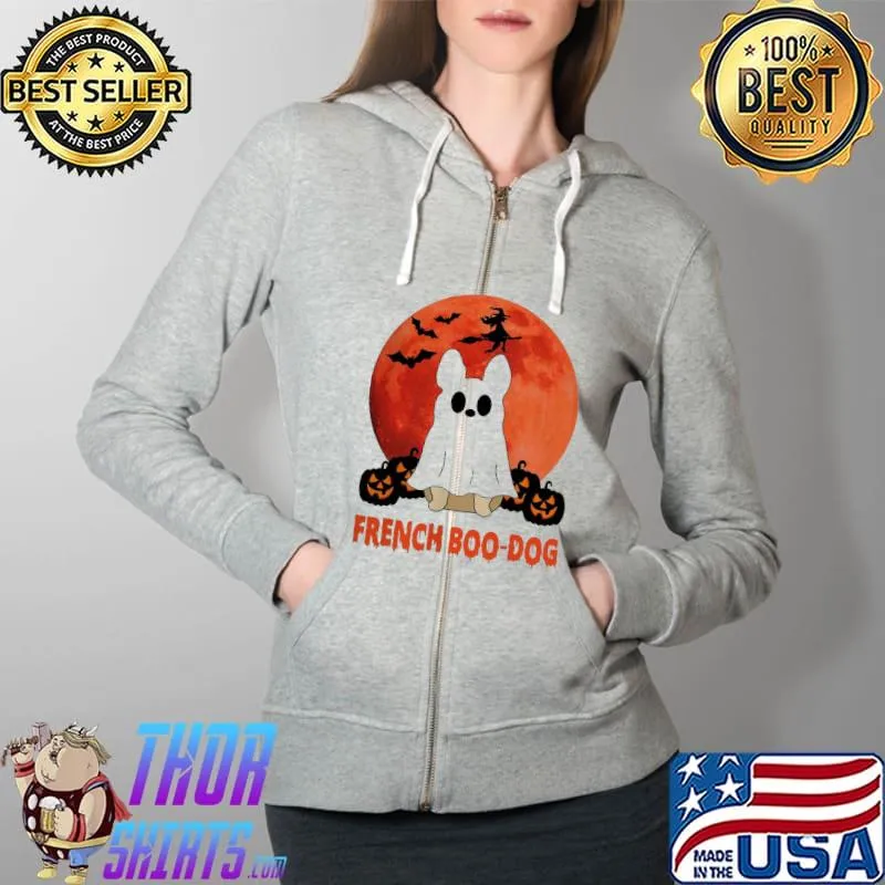 Funny Premium French Boo Dog Shirt Full Zip Hooded