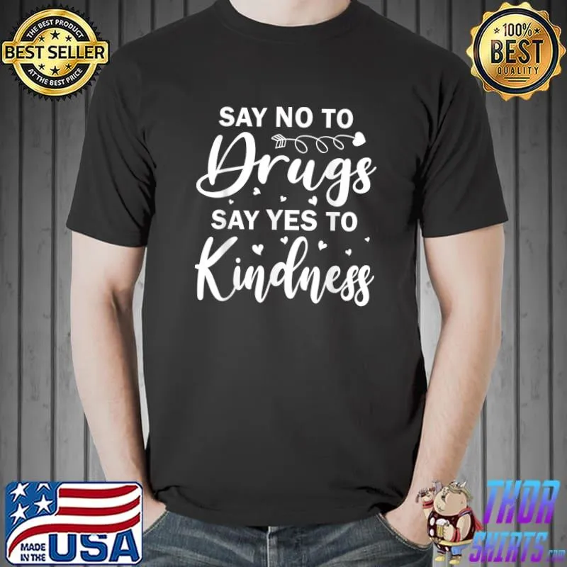 Funny red Ribbon Week Awareness Kids Say No Say Yes To Kindness T-Shirt Unisex