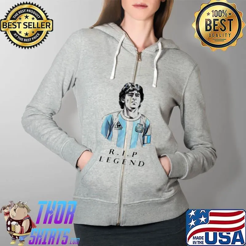 Funny RIP Diego Maradona Legend Shirt Full Zip Hooded