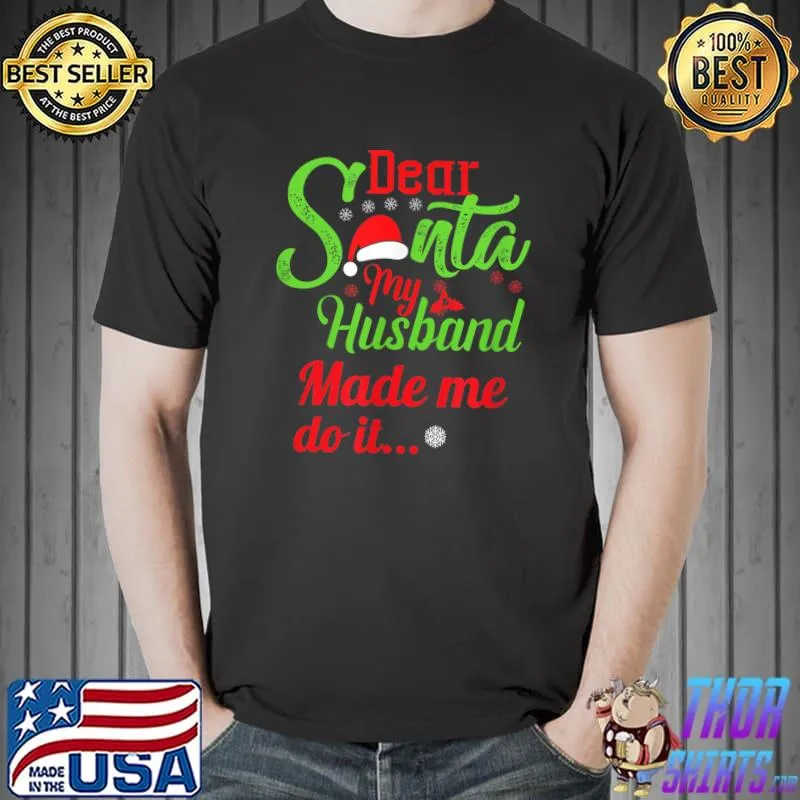 Funny santa Husband Wife Matching Christmas Pajamas for Women T-Shirt Unisex
