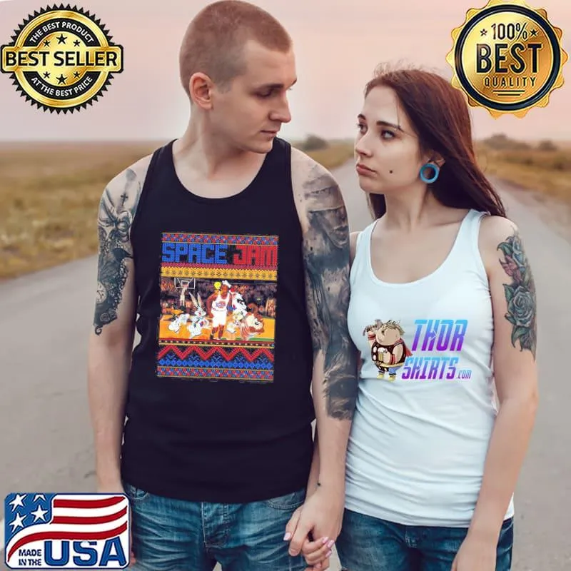Funny Space Jam Game Ugly Christmas Sweat Tank Top