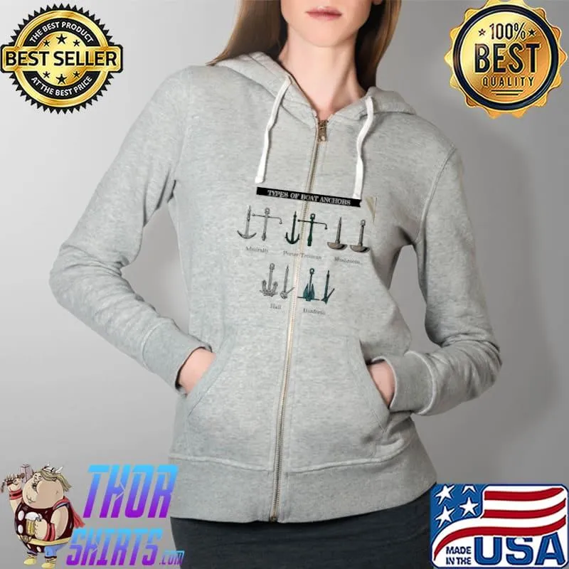 Funny types Of Boat Anchors Shirt Full Zip Hooded