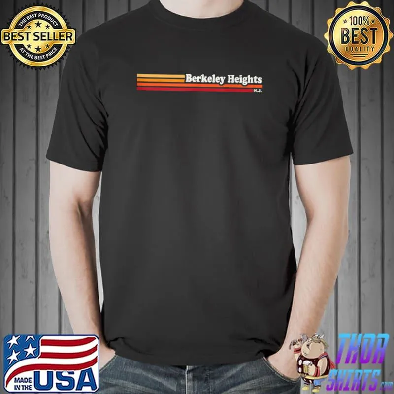 Funny Vintage 1980s Graphic Style Berkeley Heights New Jersey T Shirt Unisex