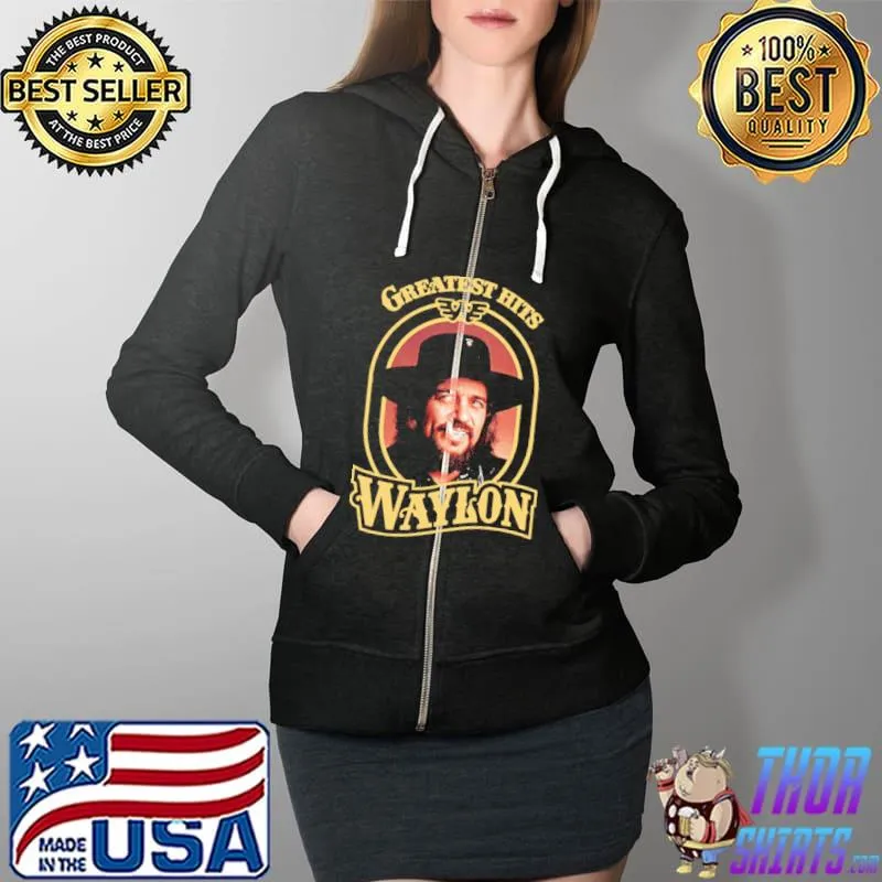 Funny Waylon Jennings Greatest Hits Vinyl LP Shirt Full Zip Hooded
